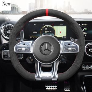 Conjuntos De Volantes venda por atacado-Para Mercedes Benz AMG C43 E53 S63 GLE G63 Personalizado Camurça Mão Sewn Carro Cobertura Cobertura De Capa De Capa De Capa De Interiores