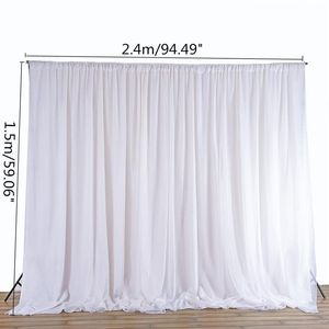 Party Decoration White Transparent Sheer Ice Silk Tyg draperar Paneler Hängande gardiner PO Backdrop Bröllopshändelser DIY Textil