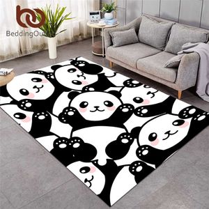 Beddingoutlet Panda Oturma Odası için Dekoratif Halılar Karikatür Gökkuşağı Kat Mat Hayvan Çocuk Yatak Odası Alanı Halı Alfombra 152x244 cm 210626