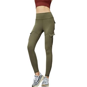 Lady Overaller High Waist Fickor Patchwork Gym Workout Push Up Svart Byxor För Kvinnor Sweatpants Cargo Pantalones de Mujer 210604