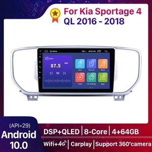 9 tum Android 10.0 Bil DVD-radiosspelare för KIA SPORTAGE 4 QL 2016-2018 2DIN STEREO GPS NAVIGATION MULTIMEDIA HEAD UNIT DSP