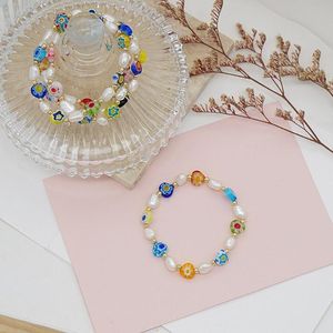 Wholesale pearl bracelet resale online - Beaded Strands Bohemia Style Summer Beach Charms Coloured Glaze Bracelet Heart Flower Pearls Bracelets
