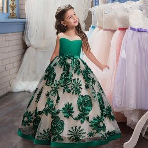 Girl's Dresses Summer Kids Princess Girls Dress Flower For Girl Vintage Wedding Party Formal Ball Gown Children's Costume