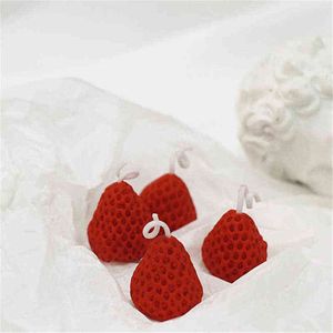 4st/Box Fruit Candle Scented Candle Valentine Day Gift Party Ornament Home Decoration Creative Strawberry Candles