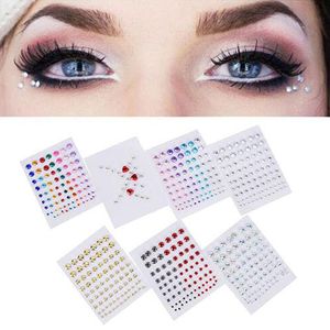 Diamond Tattoo Naklejki 3D Makeup Twarzy Rhinestone Biżuteria Tatuaże Naklejki Eyeliner Eyeshadow Glitter Skin Dekoracja