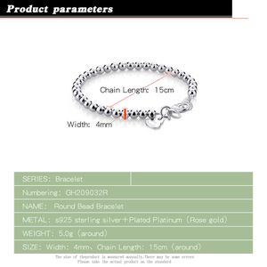 Wholesale sterling silver bracelet for children for sale - Group buy Genuine simple sterling Silver Beads Bracelet For Woman Solid Silver Girl Children Bracelet Parent child Jewelry G0916
