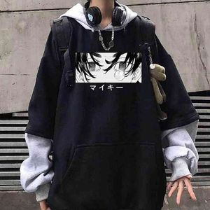 Harajuku Tokyo Revengers Mikey Eyes Unisex Hoodie Hip Hop Streetwear Casual Sweatshirt H1227