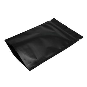 2021 Heat Seal Zipper Package Bags Aluminum Foil Mylar Tear Notch Matte Black Stand Up Bag Wholesale