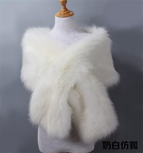 Wraps & Jackets Winter Women Bolero Bridal Shawl Faux Fur Wrap Wedding Cape