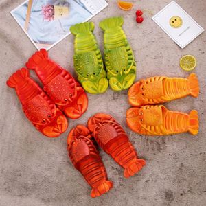 Pantofole Lovers Lobster Adult Hollow Out Flats Donna Uomo 2021 Summer Outdoor Open Toe Slides Beach Footwear Big Size 34-45