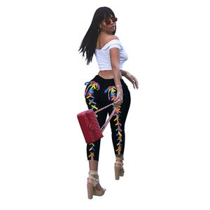 Novo plus size feminino jeans elástico lavado leggings rasgados moda bandagem calças jeans casual sólido preto night club wear dhl navio 5348