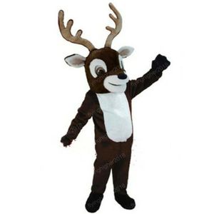 Halloween Elk Mascot Traje de Alta Qualidade dos Desenhos Animados Deer Anime Tema Caráter Carnaval Unisex Adultos Outfit Natal Festa de Aniversário Vestido