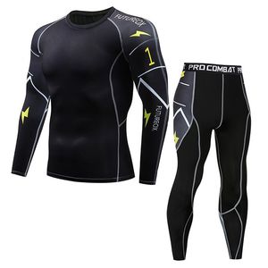 Model Thermal Underwear Men Sets Compression Sweat Quick Drying Long Johns fitness bodybuilding shapers 211108