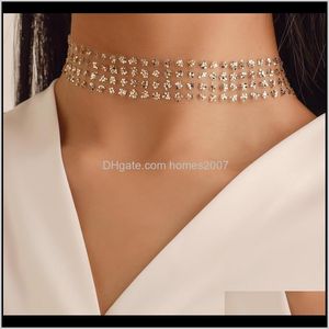 Pingentes joalheria de joalheria de colarinho de gola de metal sexy largo para mulheres lantejoulas brilhantes gaze malha de malha de colares j￳ias de gest￣o x143