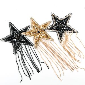 QIAO Unisex Iron-On Patches 10Pcs Eco-Friendly Sparkling Rhinestone Star Patches Fashion Sequined Appliques for Shoes, Hats, Bags