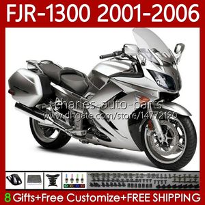 OEM Fairings för Yamaha FJR-1300 Glans Silver FJR 1300 A CC FJR1300 01 02 03 04 05 06 MOTO BODY 106NO.54 FJR-1300A 2001 2002 2003 2004 2005 FJR1300A 01-06 Bodywork Kit