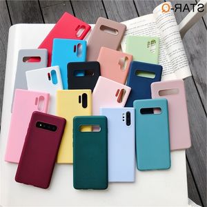 Cassa del telefono del silicone del colore della caramella per Galaxy Nota 10 9 8 S10 S10E S9 S8 S20 Plus E Galaxi Matte Morbido TPU Cover posteriore casi