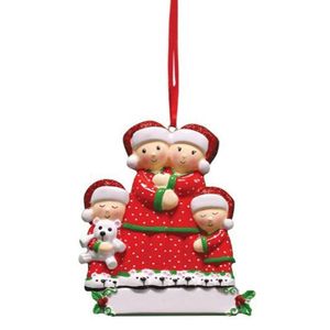Pijamas De Navidad Roja al por mayor-Decoraciones navideñas adornos personalizada árbol decoración resina colgante pijamas rojo alta calidad