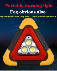 Emergency Lights Car LED Work Light MultiFunction Triangle Warning Sign Road Safety Breakdown Alarm Lamp Portable Flashing Onhand