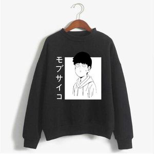 Anime Mob Psycho 100 Felpa con cappuccio da uomo Graphic Anime Streetwear Cartoon Felpa Sudadera Hombre Y0803