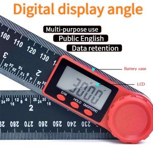 Ring-sizers 0-200mm 0-300mm 360 ° LCD-skärm Kolfiber Digital vinkel linjal Inclinometer Electron Goniometer Protractor Finder Meter Mätverktyg - 200mm