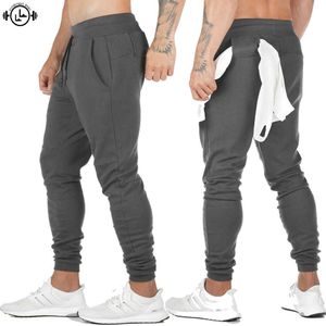 Men Sports Running Pants Gym Sportswear Zip pocket Cotton Elasticity Soccer pant Mens Workout Exercises Jogging Trousers #CK86 T200326