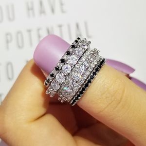 Choucong 2022結婚指輪トップ輝く輝く豪華なジュエリー925スターリングシルバー舗装ホワイトTopaz CZダイヤモンド宝石類の約束女性4リング恋人ギフト