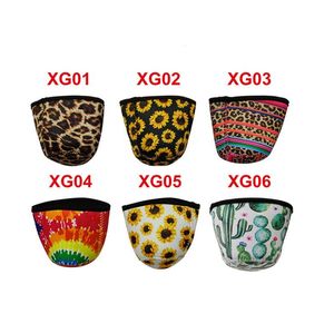 Ice Cream Cup Holder Reusable Neoprene Ice Cream Tools Leopard Sunflower Can Cooler Cover Insulator Cup Sleeve