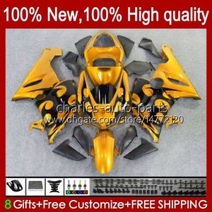 Full Bodys For KAWASAKI NINJA ZX 6R 600CC 6 R ZX636 ZX600C ZX6R 05 06 Bodywork 7No.80 ZX 636 ZX-600 ZX-636 600 CC 05-06 ZX600 ZX-6R 2005 2006 OEM Fairings Kit golden black