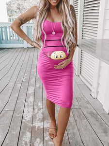 写真撮影のためのマタニティドレス漫画プリントかわいい固体妊娠ドレス快適な妊娠中の女性服Y0924