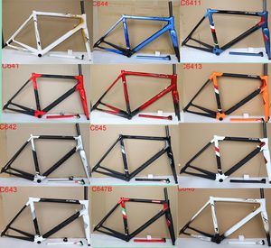 Wholesale More 28 color C64 carbon road bike frames C64 bicycle frame size 48 50 52 54 56cm can for XDB DPD