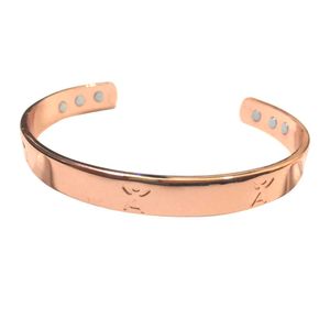 Net Red Ins Rose Gold Pulseira Europeia e Americana ímã Abra Pulseira Aberto Cobre Vermelho Embossed Casal ímã Pulseira de Saúde Q0717