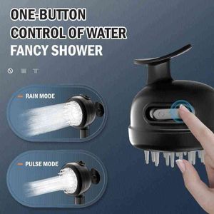 1/2"port High Pressure shower 3Mode Adjustable Spray Handheld Shower Head with silica gel Massage Shower Head massage scalp skin H1209
