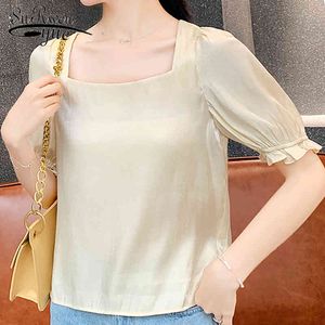Summer Fashion Women Blouse Square Collar Short Sleeve Clothing Casual Elegant s Tops and Blouses 5334 50 210521
