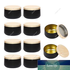 Frascos de vela de metal preto de luxo com tampa a granel atacado frasco de vela vazio recipiente caixa de vela de lata creme cosmético recipiente redondo