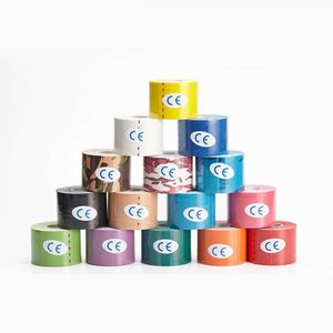 6/12 Pack Kinesiology Tape 1/2 Inches 5M Спортивные ленты Водонепроницаемые колено Плечо Лодыжка Локоть Physio Stress Injury Support Q0913