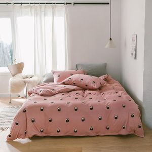 Set di biancheria da letto E-star China Store Rotolo di riso Stampa rosa Quattro di letto in cotone lavorato a maglia