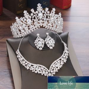 Baroque Crystal Water Drop Bridal Jewelry Sets Rhinestone Tiaras Crown Necklace Earrings for Bride Wedding Dubai Jewelry Set Factory price expert design Quality