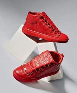 Słynne projekty męskie buty buty a arena-sneakers High-Tops Sport Sneaker Zmarszczone skórzane śladowe mieszkania Wysoko wycięte na świeżym powietrzu trenerzy sportowe EU38-46