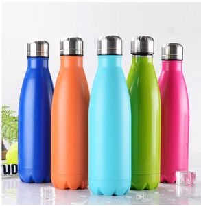 17oz colored stainless steel cola shape bottle with lid cup double wall vacuum insulated cup portable water bottle