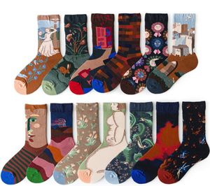 Yeni Kadın Uzun Çorap Karikatür Baskı Yaratıcı Moda Kişiselleştirilmiş Yenilik Erkekler Kadınlar Çorap Kış Sıcak Rahat Pamuk Çorap
