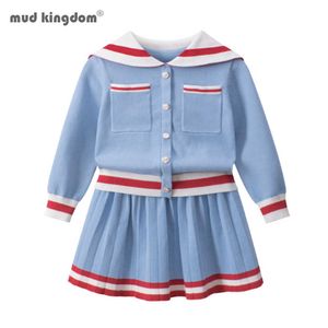 Mudkingdom Girls Dresses Fashion Princess Kläder Sweater Outfit Kläder 210615