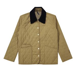 Damenjacken, Revers, lange Ärmel, Diamant-Karo-Baumwolljacke, bequemer Khaki-Herrenmantel, warme Outdoor-Bekleidung