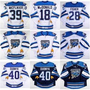 Vin40vintage Men Springfield Falcons Hockey Jersey 40 Devan Dubnyk Jacob Micflikier 18 Colin McDonald Glenn Fisher dostosuj dowolną nazwę i numer