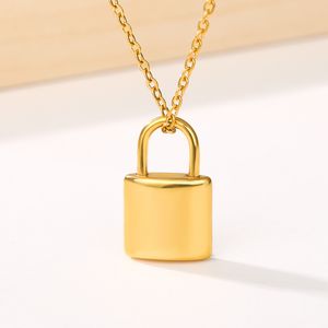 Designer Necklace Luxury Jewelry Goth Padlock For Women Men Stainless Steel Hip Hop Punk Rock Lock Pendant Choker Gold Chain Aesthetic