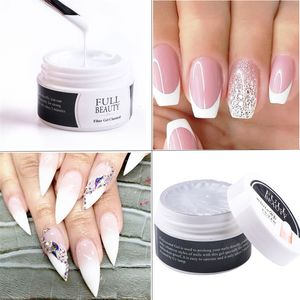 15ml Nail Art Extension UV Gel Transparent Snabbkonstruktion Glasfiber Silke Gratis papper Drag 4 Färger Nails Arts Tillbehör