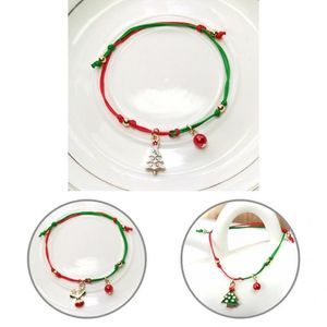 Bangle engraçado festivo árvore de Natal mão pulseira de malha unisex elk santa claus para festival