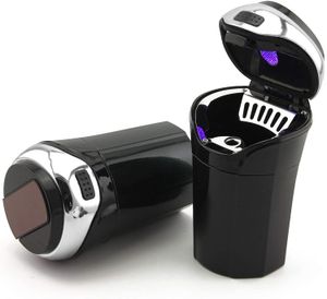 Cigarro de armazenamento automático eletrônico multifuncional portátil do cinzeiro do carro conduzido portátil para o titular do copo dos carros USB