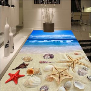 Обои Wellyu Summer Beach Shell 3D -плитка на заказ крупные фрески ПВХ водонепроницаемые толстый износостой