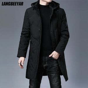 Top Quality Padded Brand Casual Fashion Thick Warm Men Long Parka Winter Jacket Hooded Windbreaker Coats Mens Clothing 211216